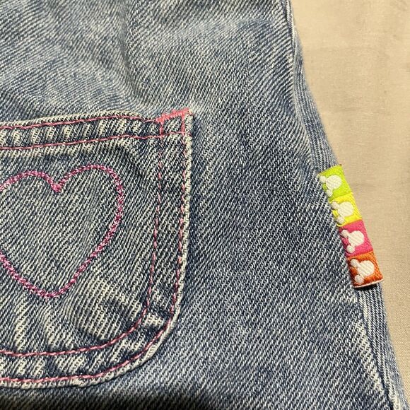 Vintage Mickey & Co Minnie Mouse Denim Jean Jumper Dress Overalls Size 18-24M - Picture 3 of 9